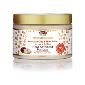 African Pride Moisture Miracle Moroccan Clay & Shea Butter Heat – Activated Masque (12 oz.)