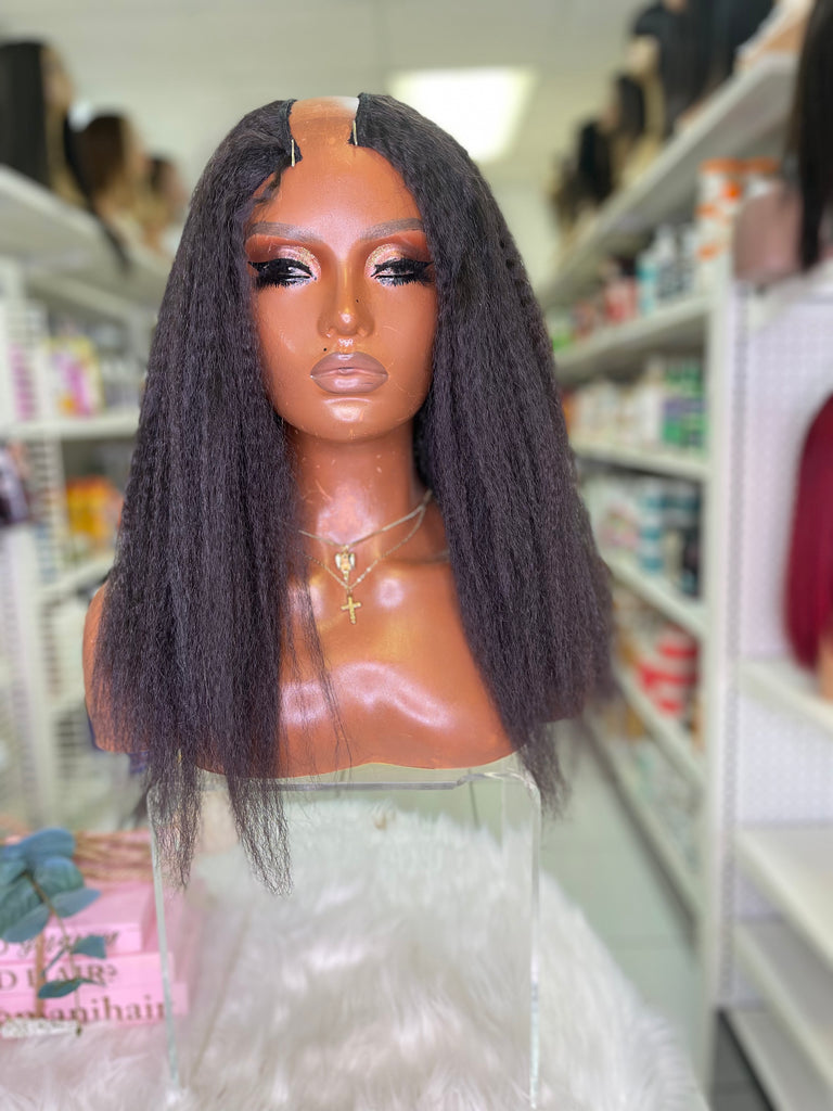 NATURAL BLOW OUT (KINKY STRAIGHT) U-PART WIG 16"